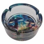 Ashtray Round Glass 10cm | Psychedelic Series | Design 4 | Magic Mushrooms 2 - Afbeelding 2