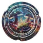 Ashtray Round Glass 10cm | Psychedelic Series | Design 4 | Magic Mushrooms 2