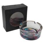 Ashtray Round Glass 10cm | Psychedelic Series | Design 4 | Magic Mushrooms 2 - Afbeelding 3